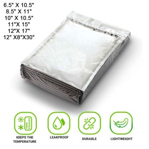 Silver Insulated Shipping Envelopes Metallic Insulated Foil Bag Self-Seal