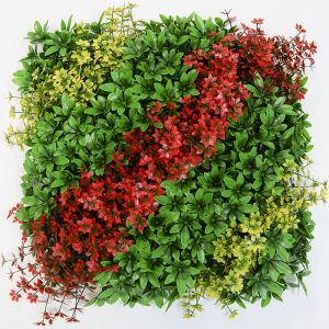 Customized Decorative Artificial Green Walls Plant Panel 20mm Plastic Foliage