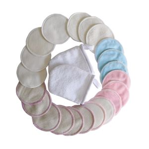 Quality Breathable Bamboo Facial Make Up Remover , Anti Resistant Organic Reusable Pads for sale