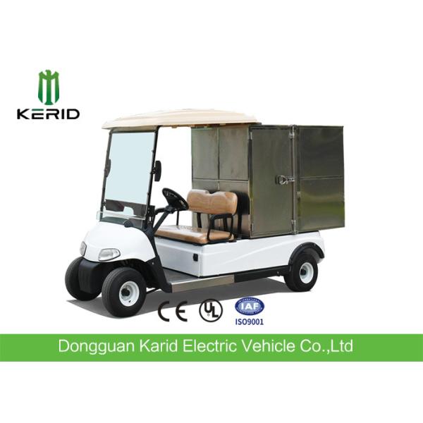 Buy 2 Seats Small Cargo Vehicle Electric Golf Cart With Stainless Steel Container For Hotel at wholesale prices