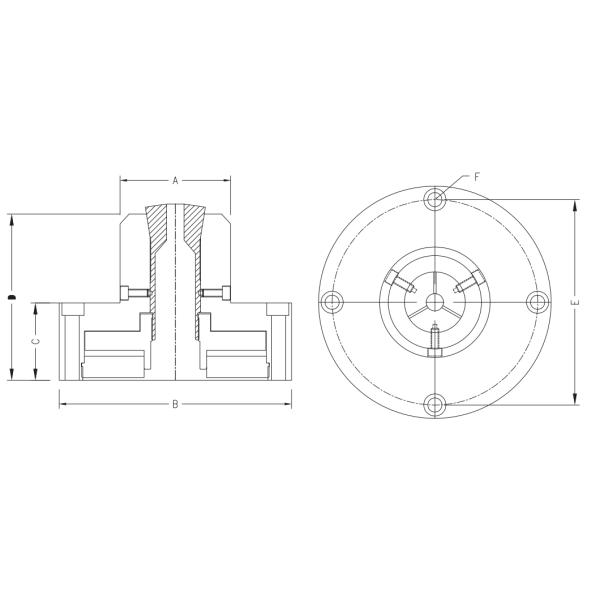 JAS-PL PRECISION AIR STATIONARY COLLET CHUCK PULL BACK TYPE