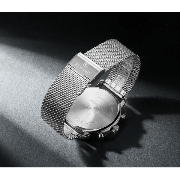 China wholeasale stainless steel mens watches chronograph watch with mesh strap