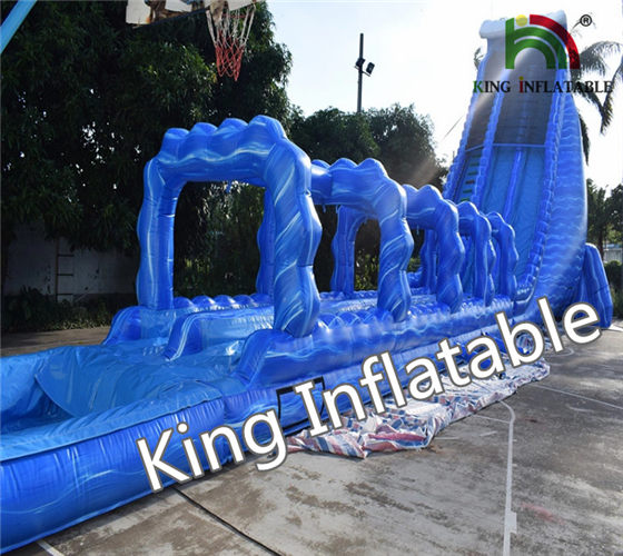 Tarpaulin Height 10m Inflatable Water Slide With Pool For Kids Adults