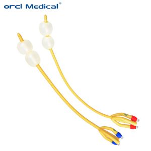 4 Way Double Balloon Foley Catheter Disposable Silicone Coated 40cm Length