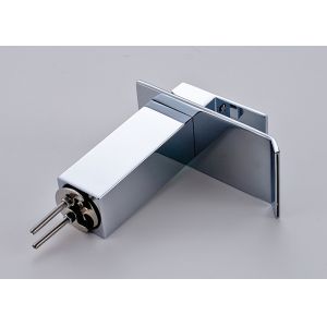 Waterfall Spout Bathroom Vanity Faucets , Bathroom Basin Mixer Counter Mounted