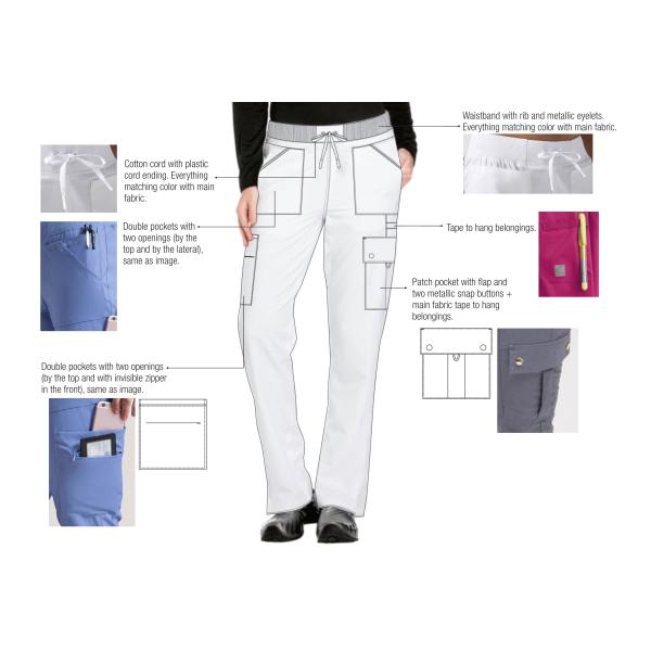 Double Pockets With Two Openings Pants Nurse Medical Uniforms Antimicrobial Wrinkle-free