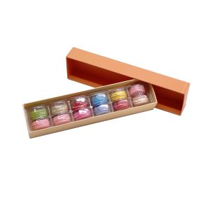 Macaron Takeaway Recyclable Kraft Paper Box Packing With Sliding Drawer