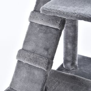 Wood Cat House Scratcher Black Cat Scratching Pole Tower Customized