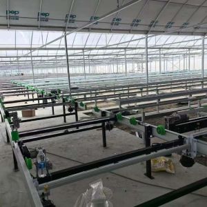 Growing System Rolling Greenhouse Tables Adjustable Shuttle Bench System