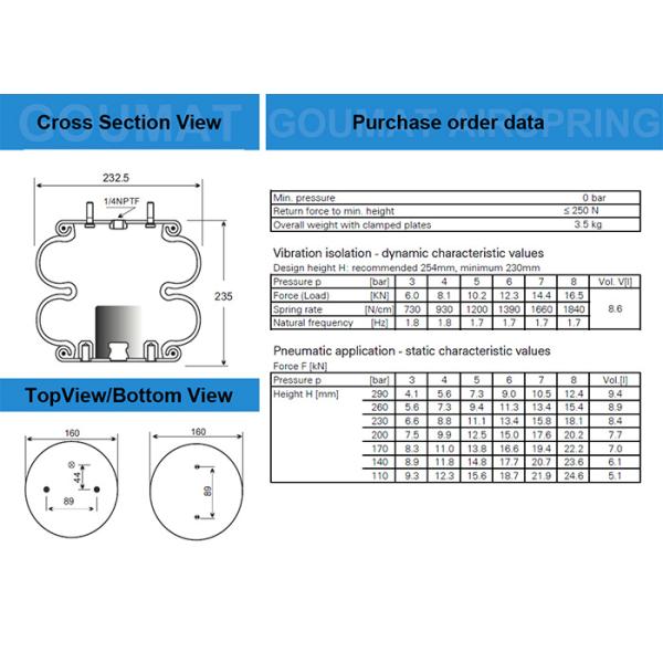 2b9-253 Goodyear Air Springs 578923206 Firestone W013586945 for Ridewell 1003586945c