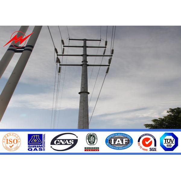 Power Transmission Galvanized Steel Pole , Outdoor Electrical Utility Poles 11