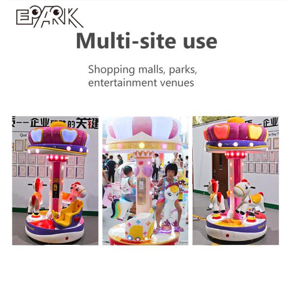 Carousel Horses Fiberglass Kiddy Ride Machine For Amusement Park