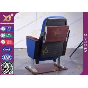 Anti Stain Fabric Material Auditorium Chairs With Normal Iron Leg Box And Table