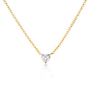 Heart Cubic Zircon 18K Gold Plated Women's Necklace