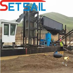 Chain Bucket Gold Dredger with Jigging Machine Total Fuel Consumption 14L-39L