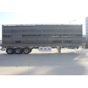 40t Customizable Fence Truck Trailers Pig/Cattle/Cow Carrier Trailer With Roof Vents