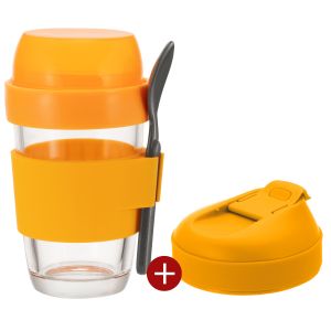 IKOO Reusable BPA-Free Yogurt Cup 320ml 480ml Leakproof Glass Container