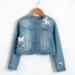 China New Promotion Embroidery  Long sleeve denim jacket kids for sale