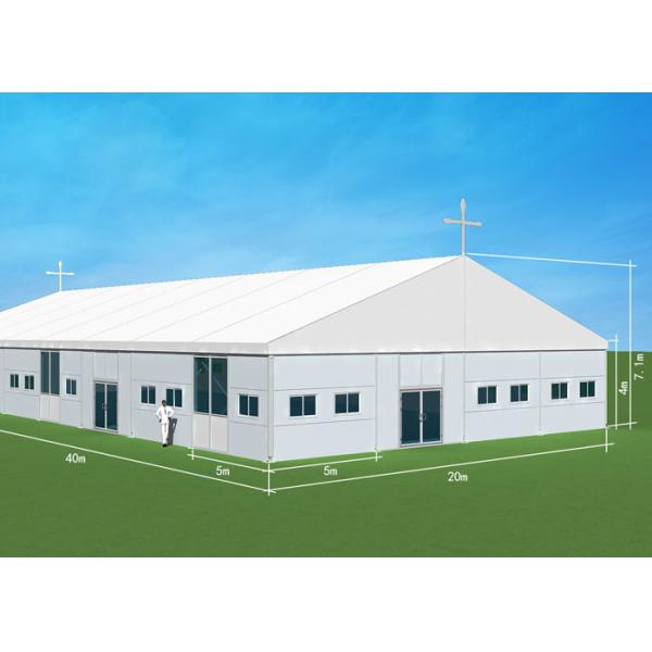Buy Solid Wall 40x60m Church Outdoor Tent With Sliding Glass at wholesale prices