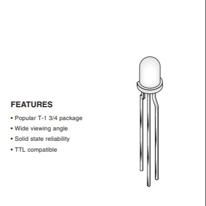 Buy MV5439A Everlight LED Indication 3 Lead BICOLOR Solid State Lamps at wholesale prices
