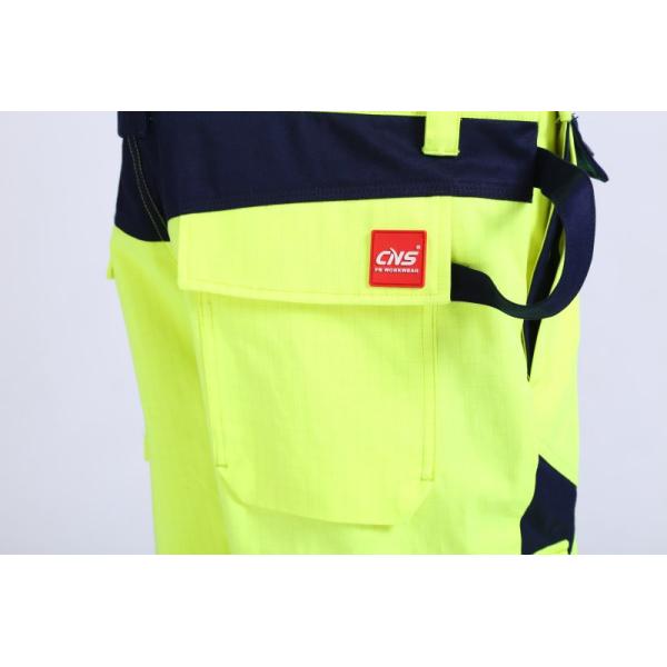 290gsm light weight arc protection Fire proof Bib Trousers , EN20471 HIVIS Flame Resistant Bib Pants