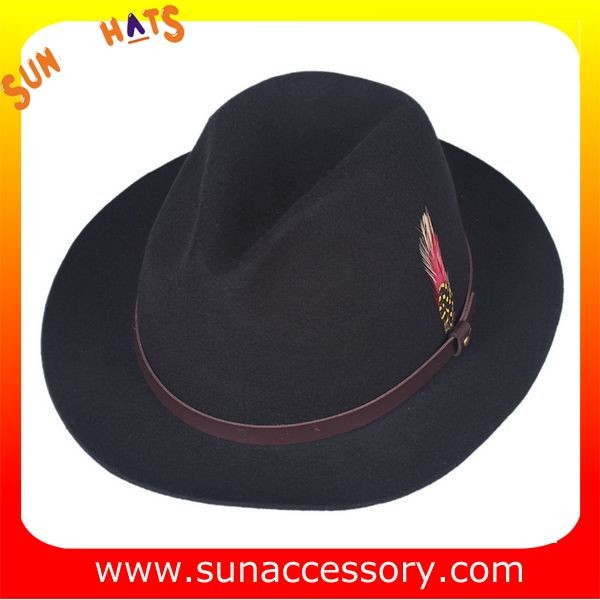 1088 Sun Accessory customized fashion mens fedora hats wool felt hats