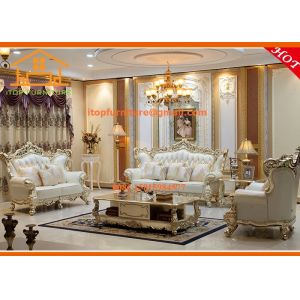 European style wooden furniture model made in china leather sofa