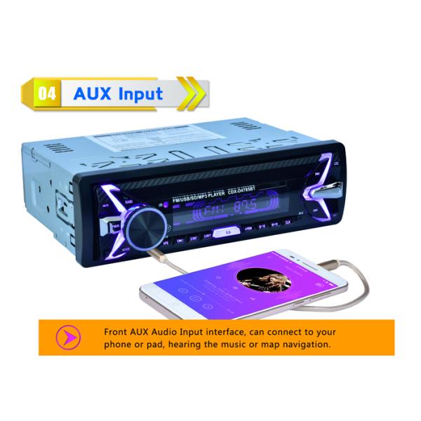 Detachable Panel Bt Car Stereo Wireless Car Player With Bluetooth 4 Ways Speaker Output