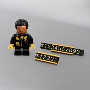Gold Mini Plastic Pricing Tags with Metal Base and plastics letters