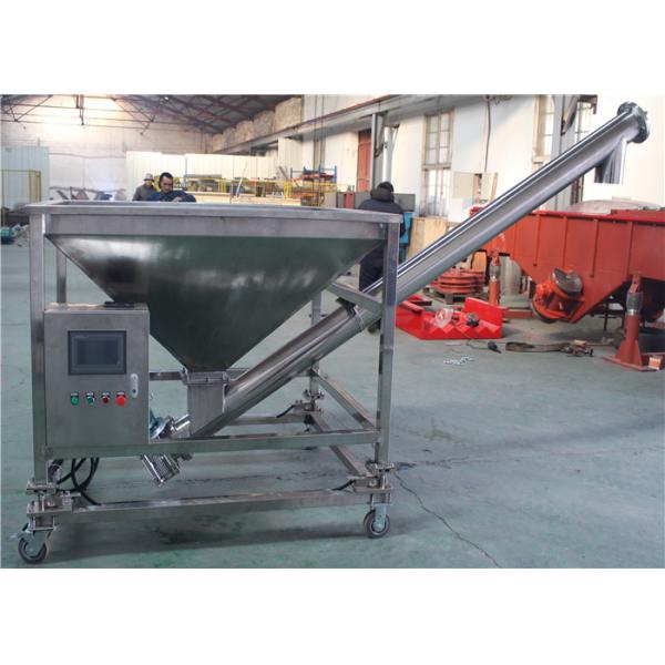 Stainless Steel Inclined Screw Conveyor With Hopper For Detergent Powder