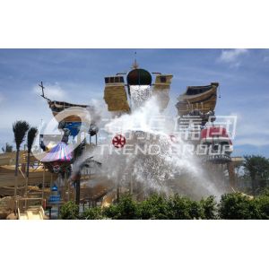 Pirate Ship Water Theme Park Aqua Playground With Steel Structure