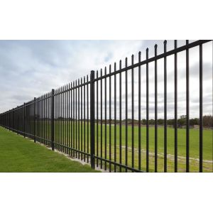 Powder coated tubular steel fence