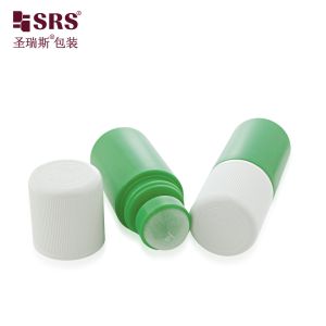 RPPC1-60ML White Bottle With Green Injection Double End CRC Cap Ribbed For
