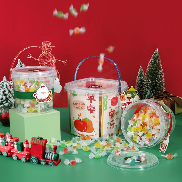 Christmas Candy Cookies Packaging Plastic Jars with Logo Printing Food Grade PP