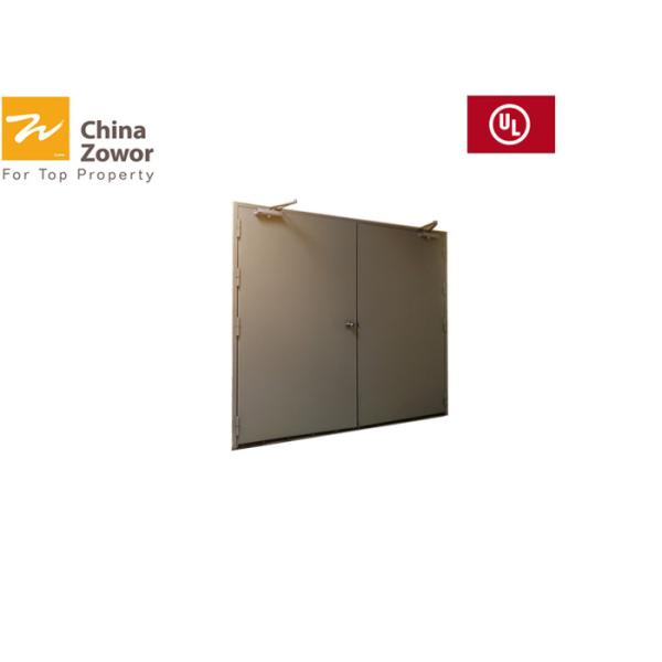 Buy Gray Color Double Swing Fireproof Steel Door With Vision Panel For Commercial Building at wholesale prices
