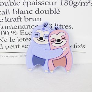 Colorful Baby Personalized Silicone Teether With Sheep Horse Dino Shape