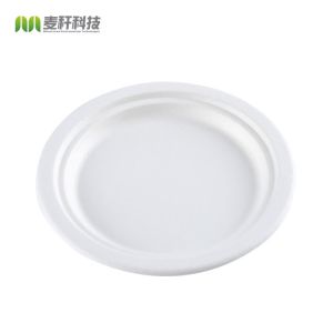 Biodegradable Food friendly fully Bagasse 6.75 inch Round Plates