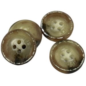 Overcoat Horn Natural Material Buttons Four Hole 36L Engraved Logo