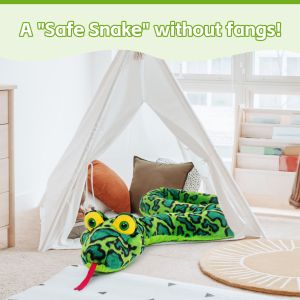 Wholesale MorisMos Giant Snake Stuffed Animal Stuffed Green Snake Plush Toy Kids