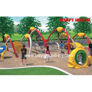 Quality Large Amusement Park Kids Wooden Climbing Frames , Commercial Outdoor Playground for sale