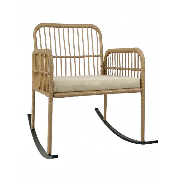 ODM OEM Garden Furniture Rattan Table And Chairs Rocking PE Rattan Woven Coffee