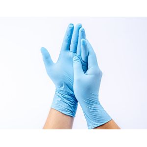 Blue Medical Nitrile Examination Gloves Disposable Powder Free