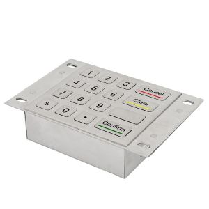 USB interface 16 brushed keys metal keypad for ATM machines