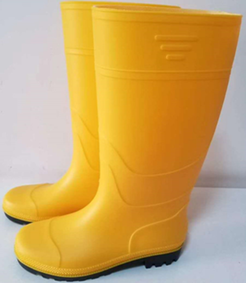 Rubber Outsole Yellow Italy Style PVC Portable Safety Rain Boots Customized Design