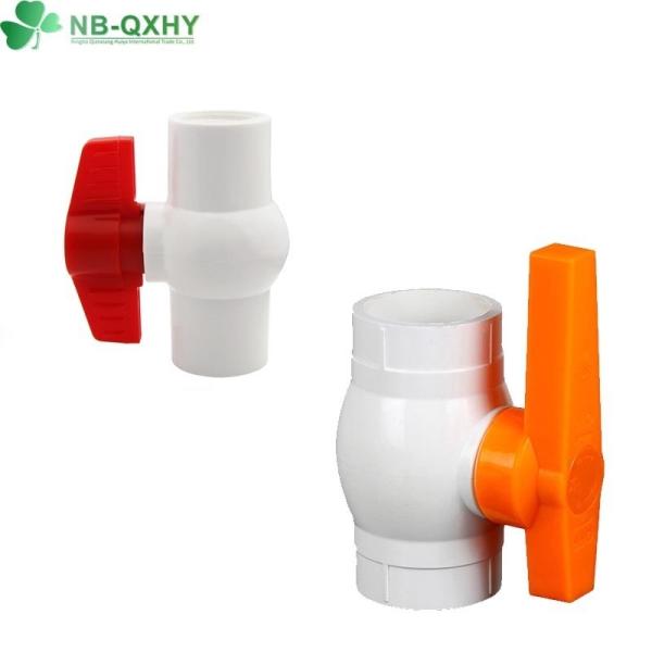 Buy Industrial Usage Red Butterfly Plastic Handle White PVC Ball Valve with ANSI Standard at wholesale prices