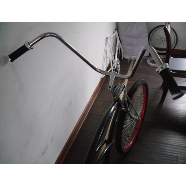 26" Hi-Ten Steel Frame Adult Beach Cruiser Chopper Bike 17KG Gross Weight 3.0 Tires