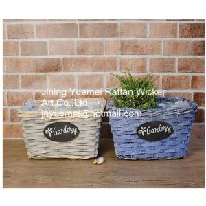 Quality China manufacturer wicker garden baskets willow plant baskets square shape for sale