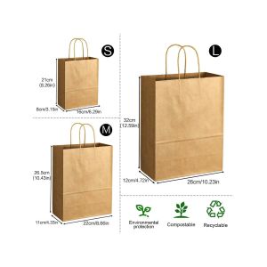 Eco Friendly Brown Paper Gift Bag With Self Adhesive Closure