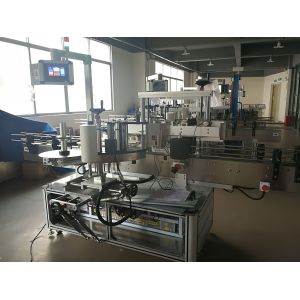 Quality Flat Bottle Labeling Machine , Automatic Label Applicator Machine PLC And Touch Screen for sale