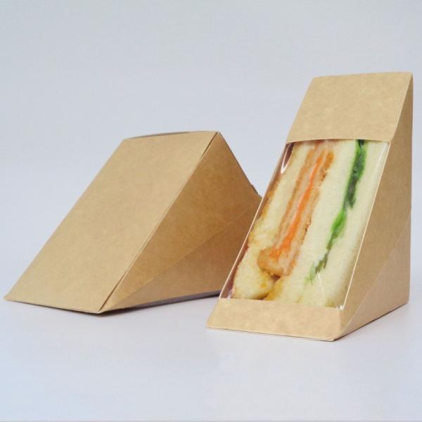 Recyclable Eco-Friendly Custom Logo Printing Food Grade Convenient Portable Triangular Cardboard Sanwich Box